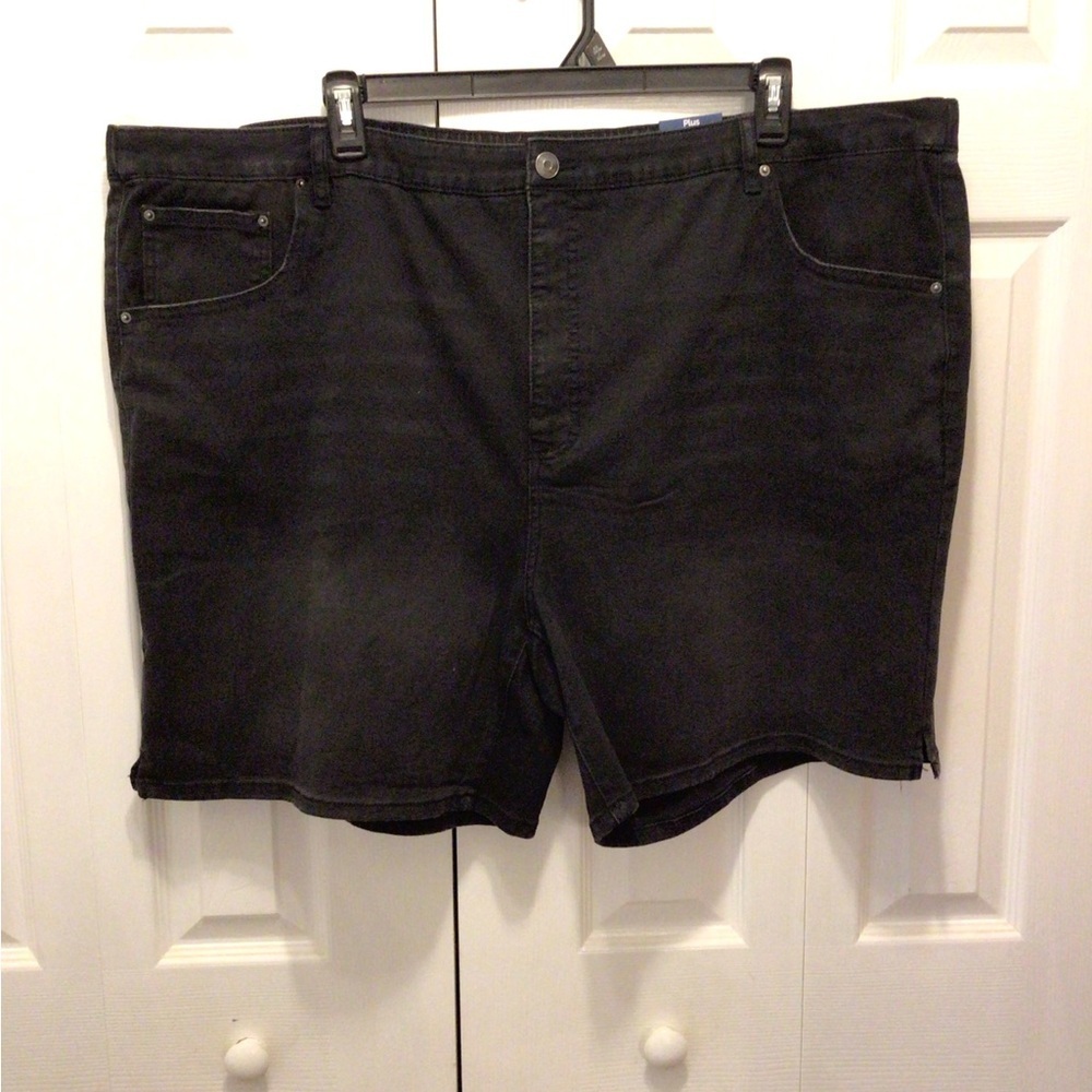 Terra & Sky Womens Plus Size Black Wash 7” Denim Shorts Size 4X - Picture 5 of 7